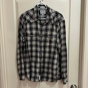 Lucky Brand Black and White Plaid Shirt